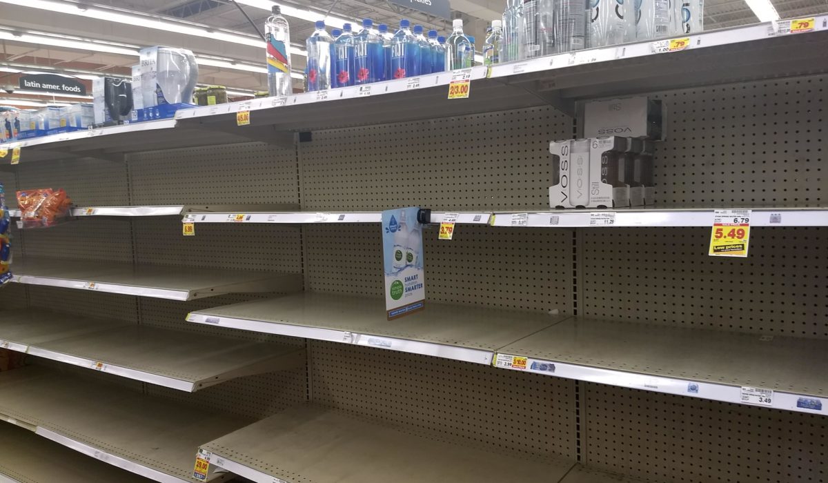 empty supermarket shelves Hurricane Florence Kroger Charlottesville