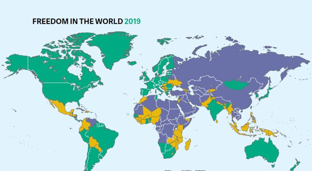 Freedom in the World 2019 map